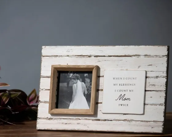 Antique White Wooden Mom Picture Frame-Kirkland's Home Discount