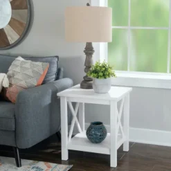 Antique White X Side Frame Accent Table-Kirkland's Home Outlet