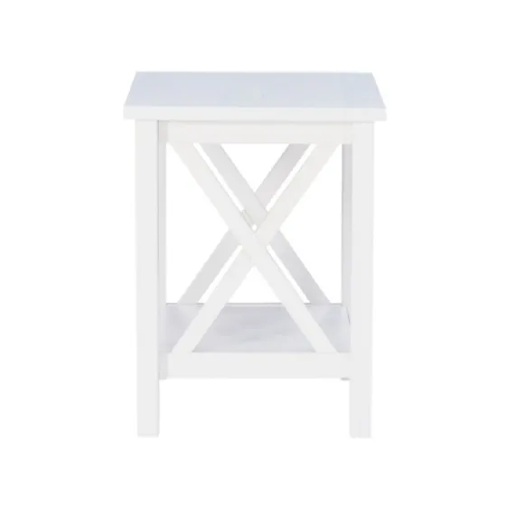 Antique White X Side Frame Accent Table-Kirkland's Home Outlet