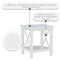 Antique White X Side Frame Accent Table-Kirkland's Home Outlet