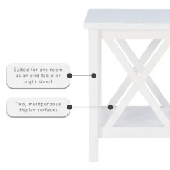 Antique White X Side Frame Accent Table-Kirkland's Home Outlet
