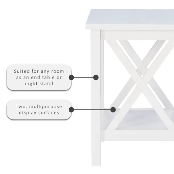 Antique White X Side Frame Accent Table-Kirkland's Home Outlet