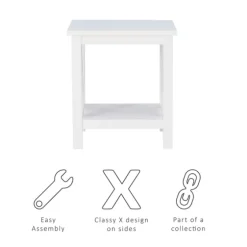 Antique White X Side Frame Accent Table-Kirkland's Home Outlet