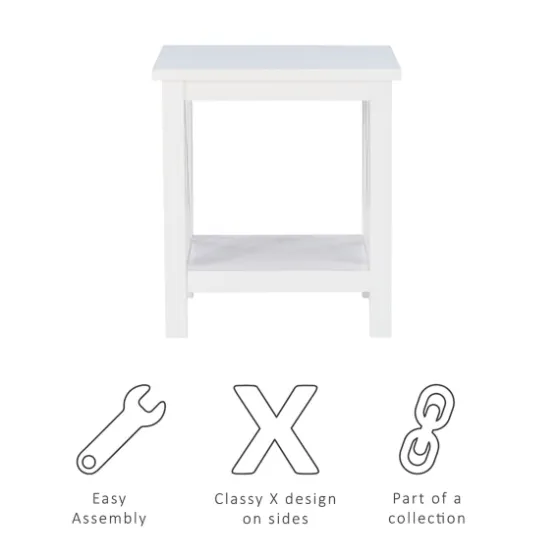 Antique White X Side Frame Accent Table-Kirkland's Home Outlet