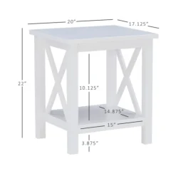 Antique White X Side Frame Accent Table-Kirkland's Home Outlet