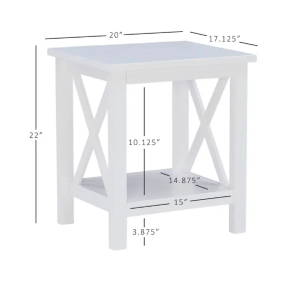 Antique White X Side Frame Accent Table-Kirkland's Home Outlet