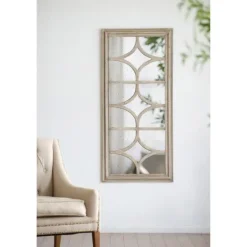 Antique Whitewashed Diamond Panel Wall Mirror-Kirkland's Home Shop