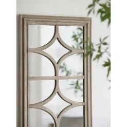 Antique Whitewashed Diamond Panel Wall Mirror-Kirkland's Home Shop