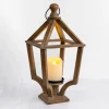 Antique Wood Footed Lantern-Kirkland's Home Sale