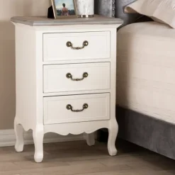 Antique Wooden 3-Drawer Nightstand-Kirkland's Home Discount