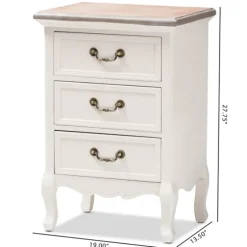 Antique Wooden 3-Drawer Nightstand-Kirkland's Home Discount