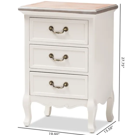Antique Wooden 3-Drawer Nightstand-Kirkland's Home Discount
