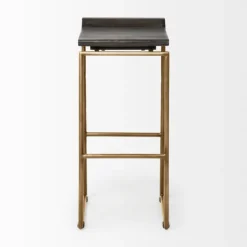 Antiqued Gold Frame Modern Bar Stool-Kirkland's Home Clearance