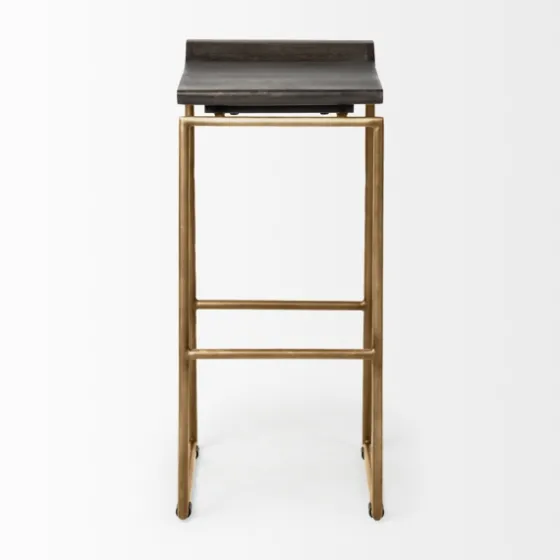 Antiqued Gold Frame Modern Bar Stool-Kirkland's Home Clearance