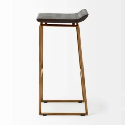 Antiqued Gold Frame Modern Bar Stool-Kirkland's Home Clearance