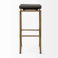 Antiqued Gold Frame Modern Bar Stool-Kirkland's Home Clearance