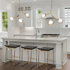 Antiqued Gold Frame Modern Bar Stool-Kirkland's Home Clearance