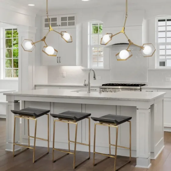 Antiqued Gold Frame Modern Bar Stool-Kirkland's Home Clearance