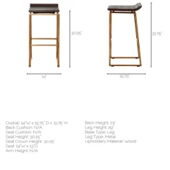 Antiqued Gold Frame Modern Bar Stool-Kirkland's Home Clearance