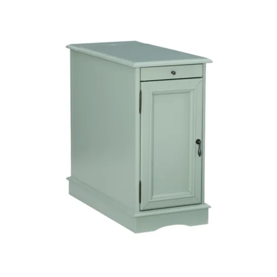 Aqua Accent Table With Charging Station-Kirkland's Home Outlet
