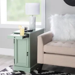 Aqua Accent Table With Charging Station-Kirkland's Home Outlet