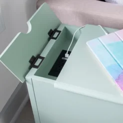 Aqua Accent Table With Charging Station-Kirkland's Home Outlet