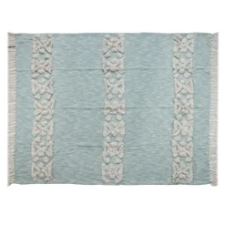 Aqua Blue Aztec Fringe Throw-Kirkland's Home Best Sale