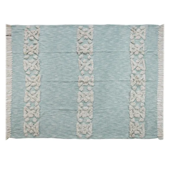 Aqua Blue Aztec Fringe Throw-Kirkland's Home Best Sale