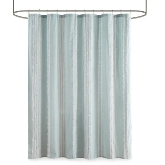 Aqua Cotton Jacquard Shower Curtain-Kirkland's Home Store