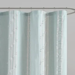 Aqua Cotton Jacquard Shower Curtain-Kirkland's Home Store