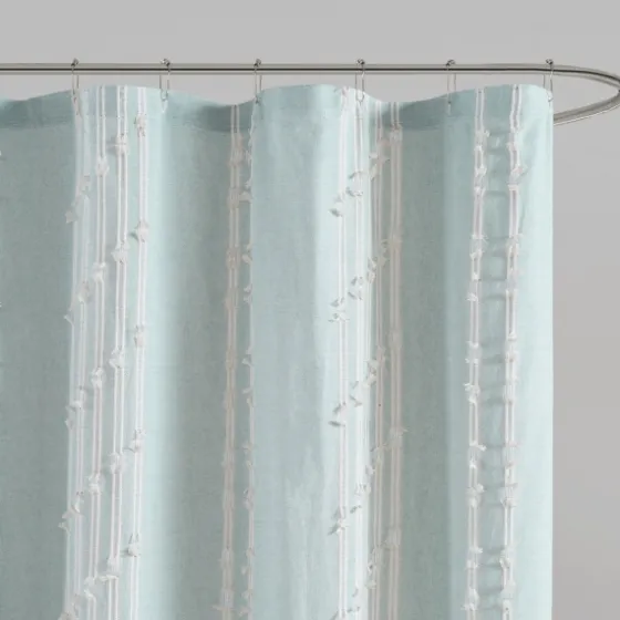 Aqua Cotton Jacquard Shower Curtain-Kirkland's Home Store