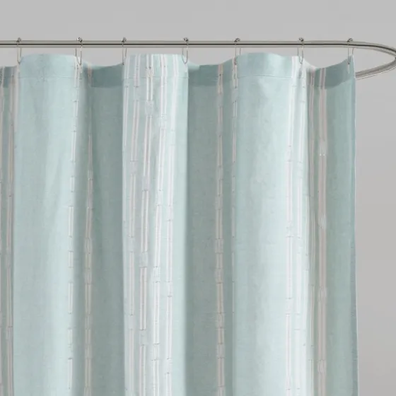 Aqua Cotton Jacquard Shower Curtain-Kirkland's Home Store