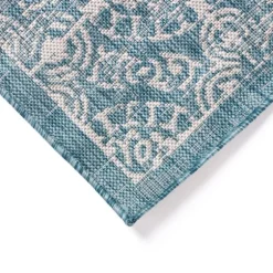 Aqua Embellished Indoor/Outdoor Area Rug, 3X4-Kirkland's Home Sale