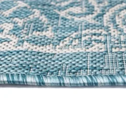 Aqua Embellished Indoor/Outdoor Area Rug, 3X4-Kirkland's Home Sale