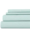 Aqua Embossed Checkered 3-Pc. Twin Sheet Set-Kirkland's Home Cheap
