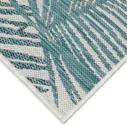 Aqua Forest Leaf Indoor/Outdoor Area Rug, 6X9-Kirkland's Home New