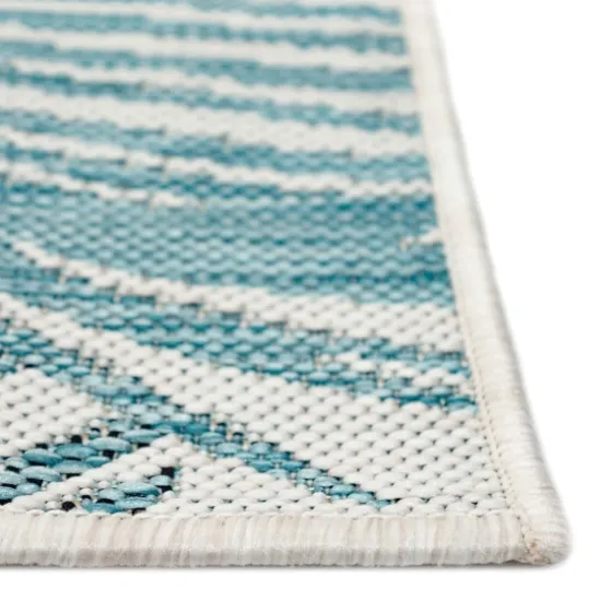Aqua Forest Leaf Indoor/Outdoor Area Rug, 6X9-Kirkland's Home New