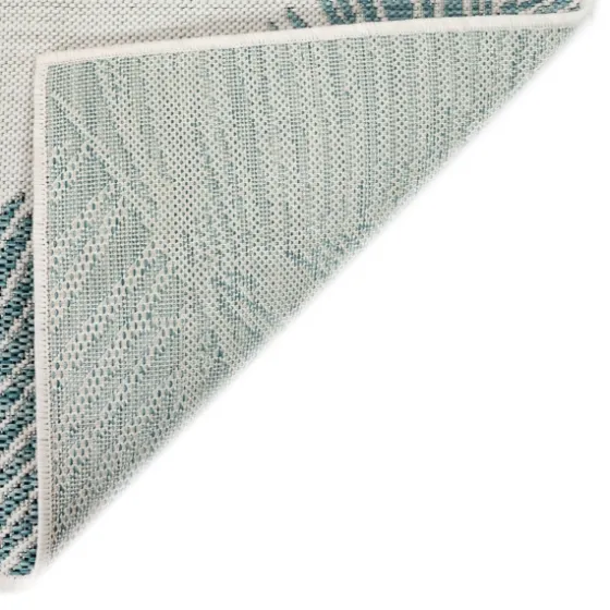 Aqua Forest Leaf Indoor/Outdoor Area Rug, 6X9-Kirkland's Home New