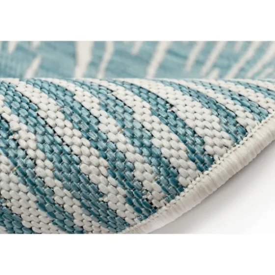Aqua Forest Leaf Indoor/Outdoor Area Rug, 6X9-Kirkland's Home New