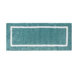 Aqua Geometric Pattern Reversible Bath Mat, 60 In-Kirkland's Home Sale
