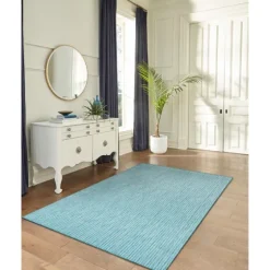 Aqua Intertwine Indoor/Outdoor Area Rug, 7X9-Kirkland's Home Discount
