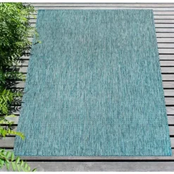 Aqua Intertwine Indoor/Outdoor Area Rug, 7X9-Kirkland's Home Discount