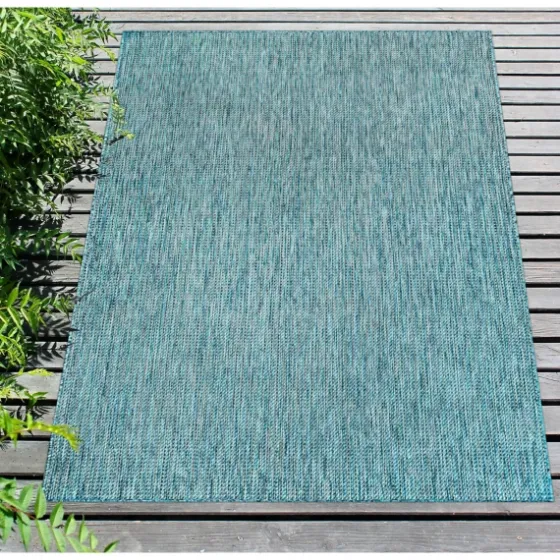 Aqua Intertwine Indoor/Outdoor Area Rug, 7X9-Kirkland's Home Discount