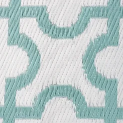 Aqua Moroccan Trellis Outdoor Area Rug, 4X6-Kirkland's Home New