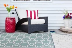 Aqua Moroccan Trellis Outdoor Area Rug, 4X6-Kirkland's Home New