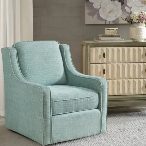 Aqua Upholstered Swivel Accent Chair-Kirkland's Home Sale