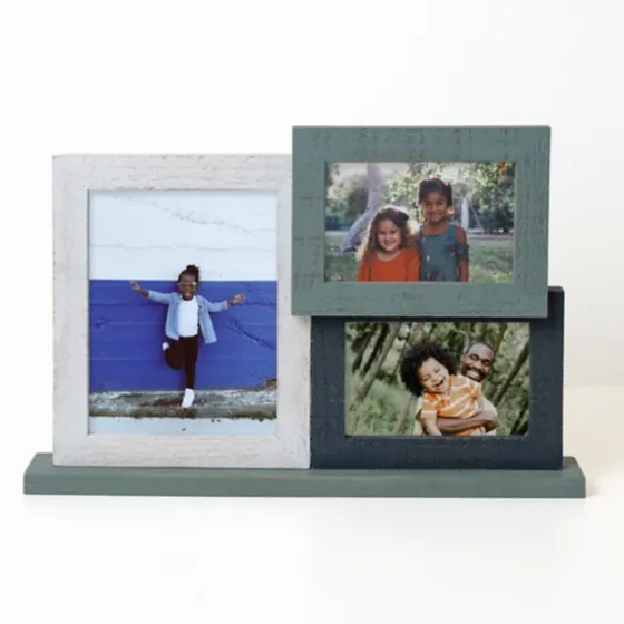 Aqua Wood 3-Opening Picture Frame-Kirkland's Home Hot