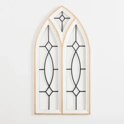 Arched Wood And Metal Geometric Wall Plaque-Kirkland's Home Shop