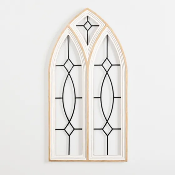 Arched Wood And Metal Geometric Wall Plaque-Kirkland's Home Shop