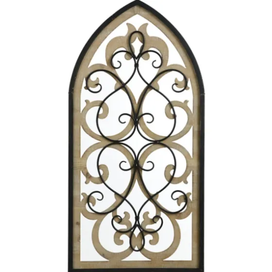 Arched Wood And Metal Layered Scroll Wall Plaque-Kirkland's Home Shop